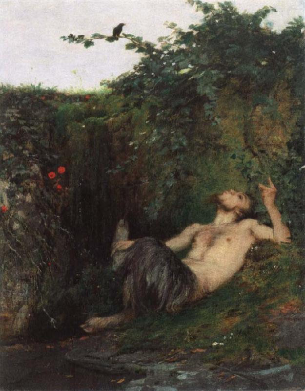 Faun Whistling to Blackbird, Arnold Bocklin